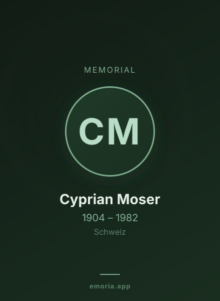 Memorial portrait of Cyprian Moser