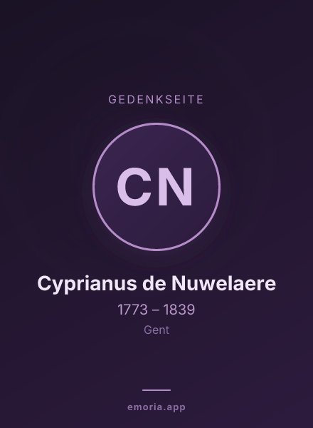 Gedenkportrait von Cyprianus de Nuwelaere