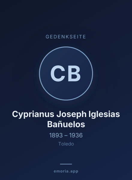 Gedenkportrait von Cyprianus Joseph Iglesias Bañuelos