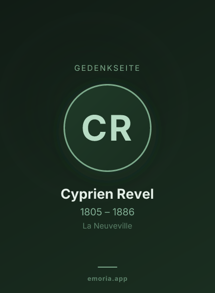 Gedenkportrait von Cyprien Revel