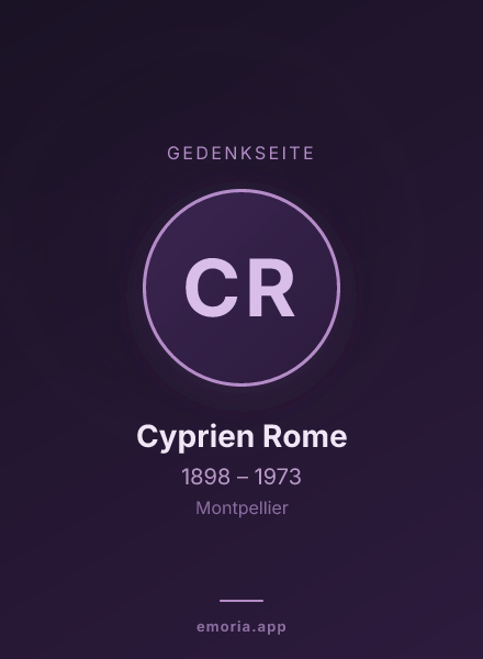 Gedenkportrait von Cyprien Rome