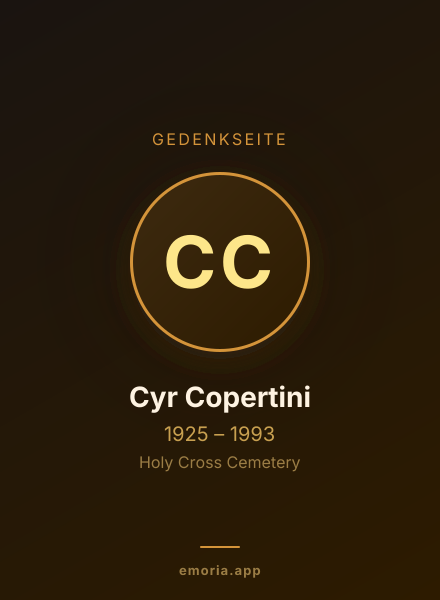 Gedenkportrait von Cyr Copertini