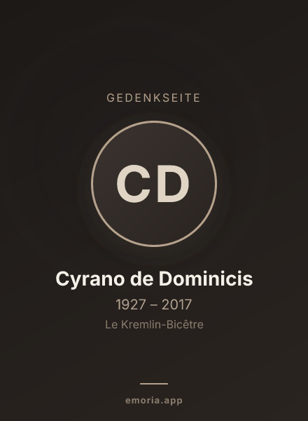 Gedenkportrait von Cyrano de Dominicis