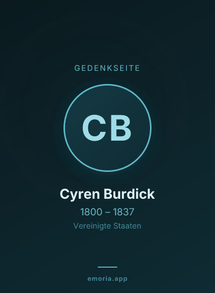Gedenkportrait von Cyren Burdick