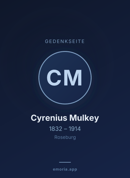 Gedenkportrait von Cyrenius Mulkey