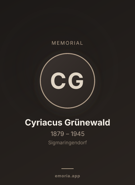 Memorial portrait of Cyriacus Grünewald