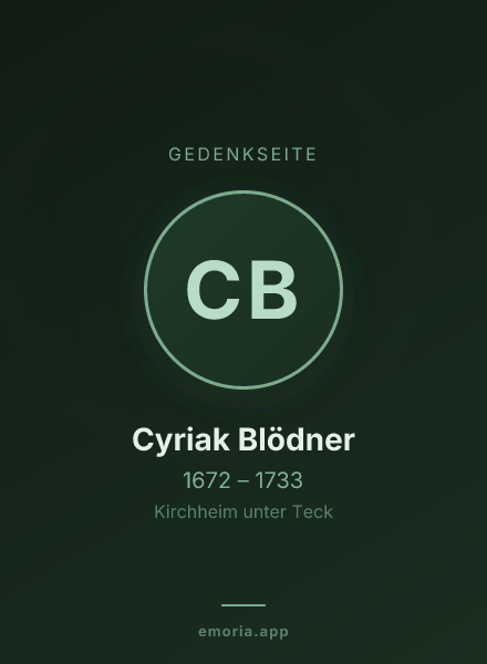 Gedenkportrait von Cyriak Blödner