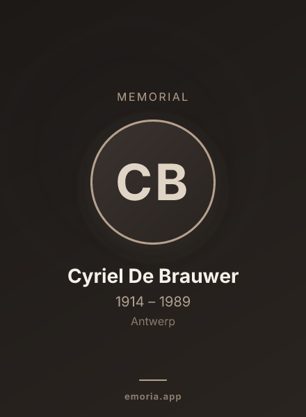 Memorial portrait of Cyriel De Brauwer