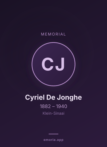 Memorial portrait of Cyriel De Jonghe