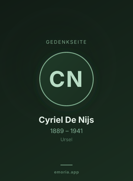 Gedenkportrait von Cyriel De Nijs