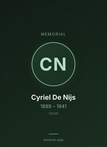Memorial portrait of Cyriel De Nijs