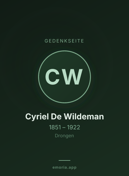 Gedenkportrait von Cyriel De Wildeman