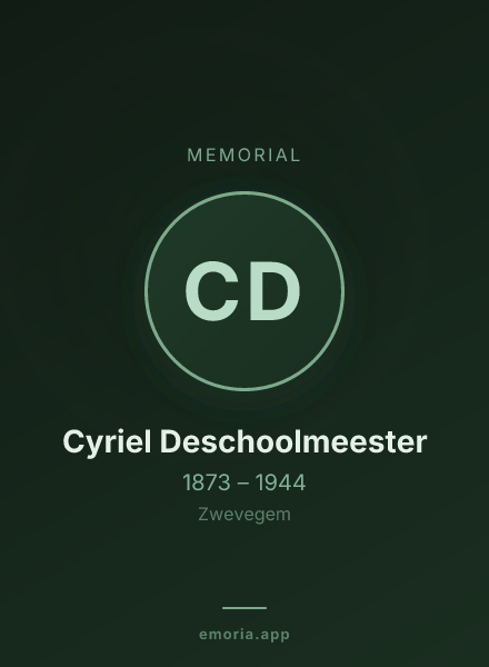 Memorial portrait of Cyriel Deschoolmeester