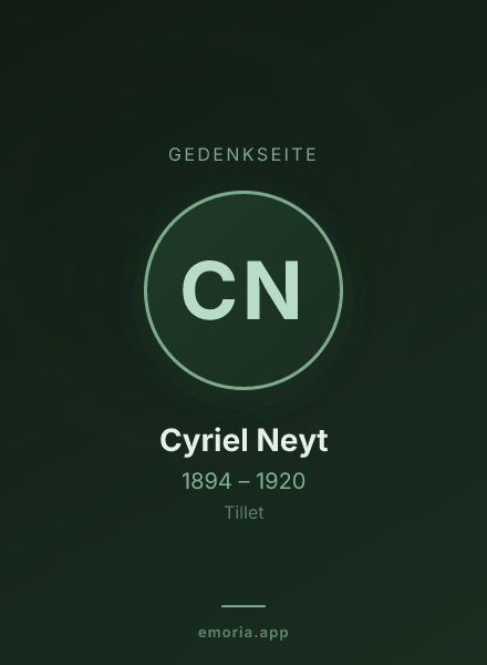 Gedenkportrait von Cyriel Neyt