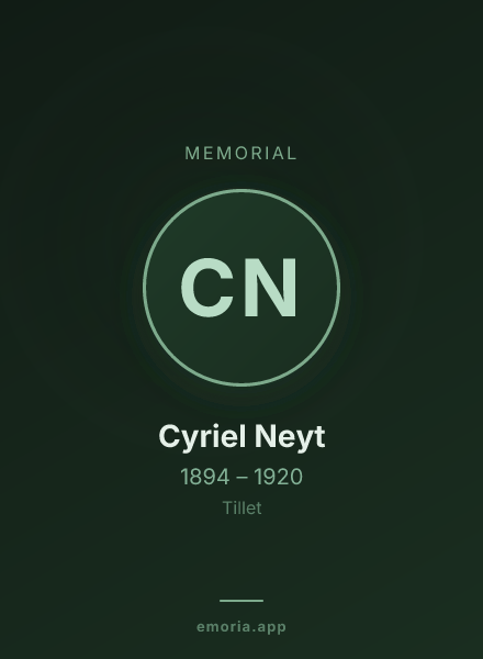 Memorial portrait of Cyriel Neyt