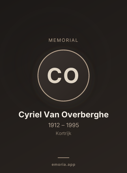Memorial portrait of Cyriel Van Overberghe
