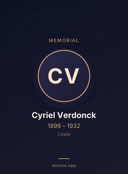 Memorial portrait of Cyriel Verdonck