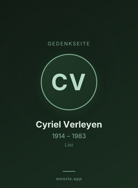 Gedenkportrait von Cyriel Verleyen