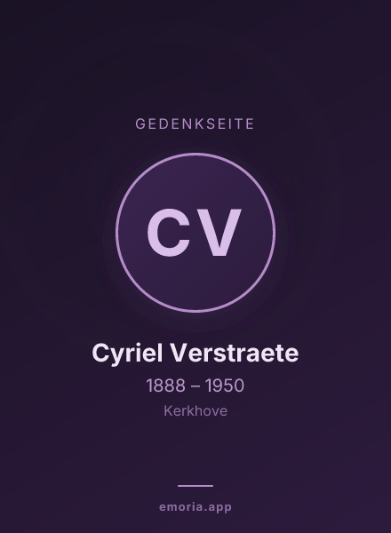 Gedenkportrait von Cyriel Verstraete
