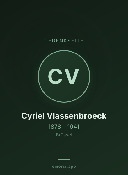 Gedenkportrait von Cyriel Vlassenbroeck