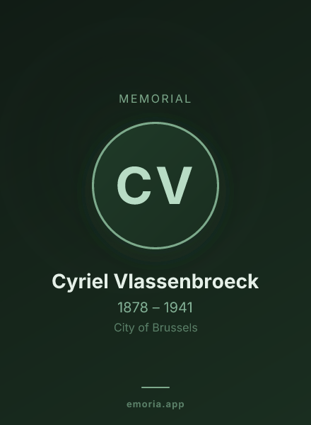 Memorial portrait of Cyriel Vlassenbroeck