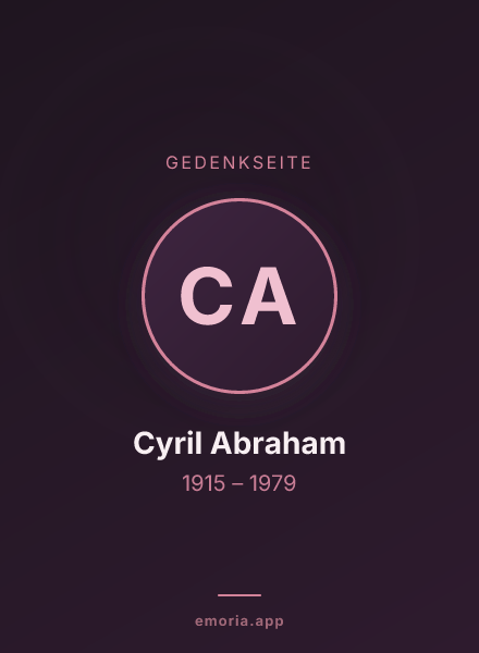 Gedenkportrait von Cyril Abraham