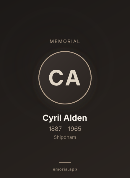Memorial portrait of Cyril Alden