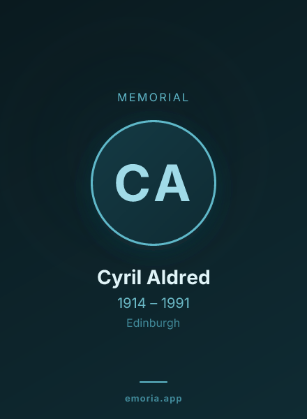 Memorial portrait of Cyril Aldred