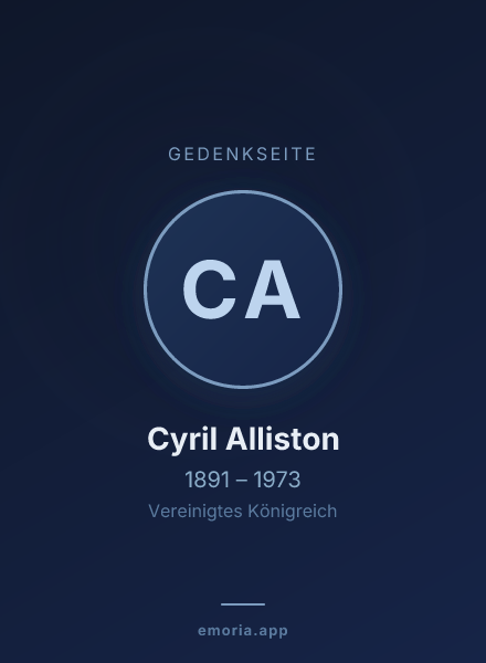Gedenkportrait von Cyril Alliston