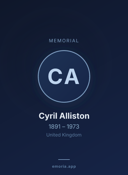 Memorial portrait of Cyril Alliston
