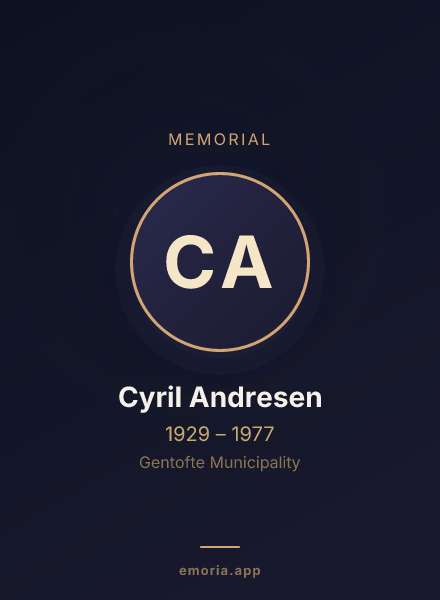 Memorial portrait of Cyril Andresen