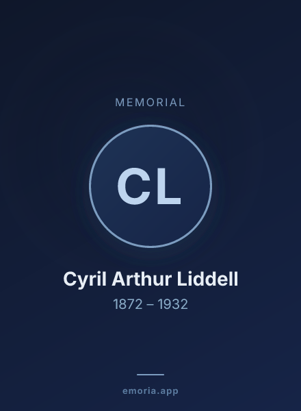 Memorial portrait of Cyril Arthur Liddell