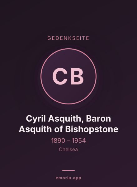 Gedenkportrait von Cyril Asquith, Baron Asquith of Bishopstone