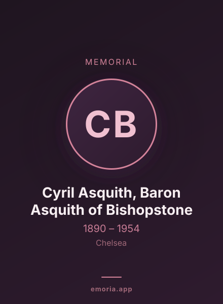 Memorial portrait of Cyril Asquith, Baron Asquith of Bishopstone
