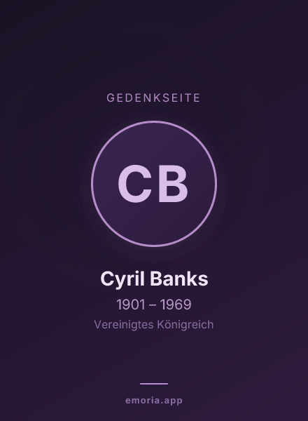 Gedenkportrait von Cyril Banks