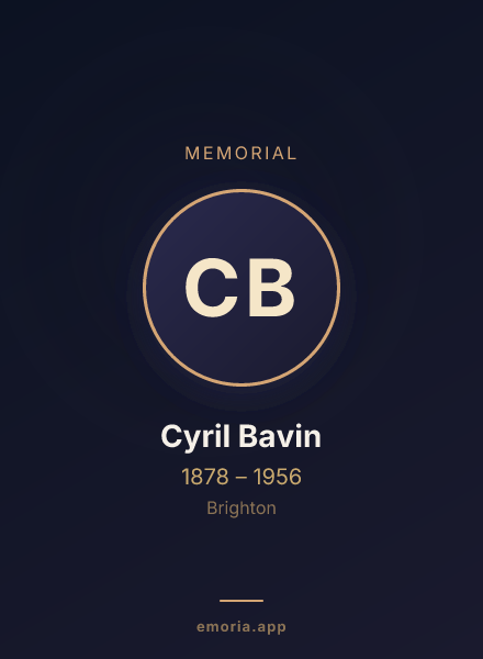 Memorial portrait of Cyril Bavin