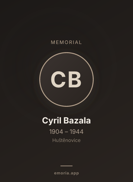 Memorial portrait of Cyril Bazala