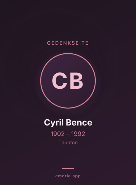 Gedenkportrait von Cyril Bence