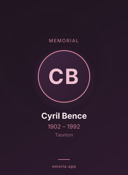 Memorial portrait of Cyril Bence