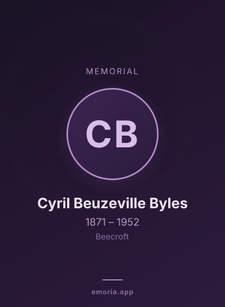Memorial portrait of Cyril Beuzeville Byles