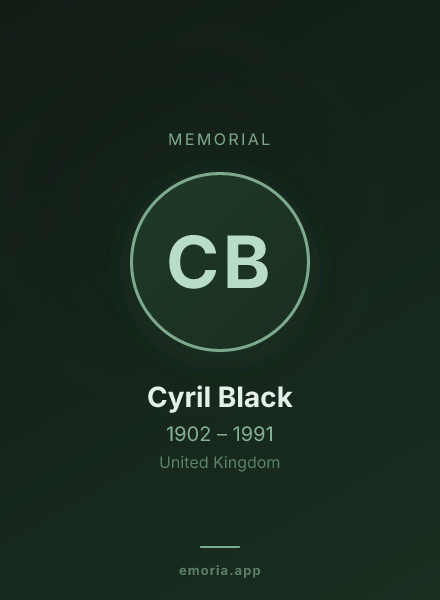 Memorial portrait of Cyril Black