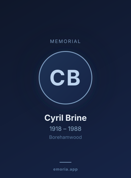 Memorial portrait of Cyril Brine