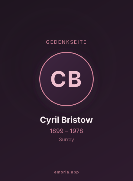 Gedenkportrait von Cyril Bristow