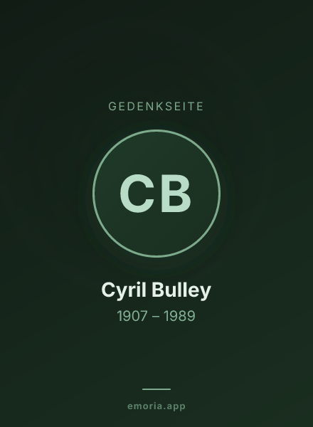 Gedenkportrait von Cyril Bulley