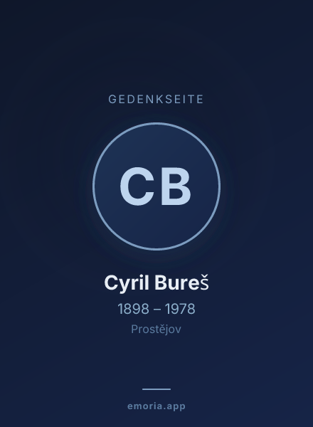 Gedenkportrait von Cyril Bureš