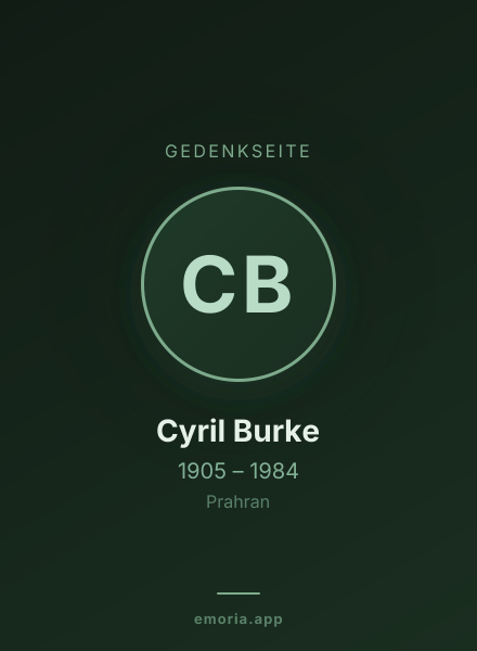 Gedenkportrait von Cyril Burke