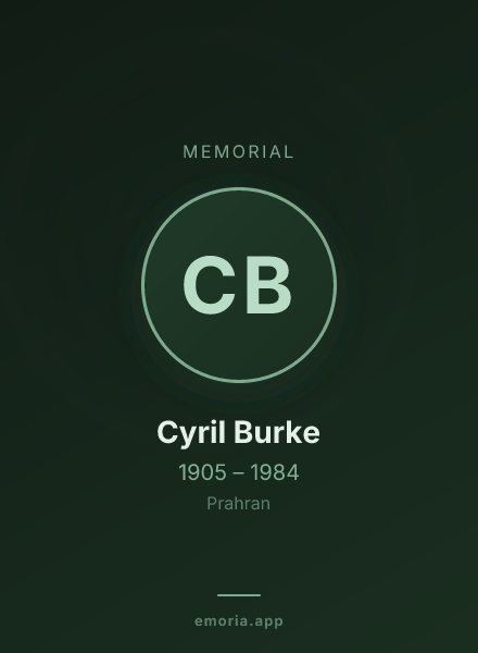 Memorial portrait of Cyril Burke