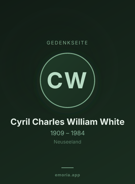 Gedenkportrait von Cyril Charles William White