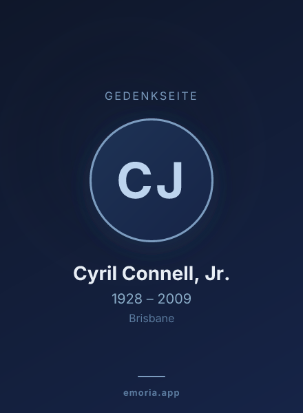 Gedenkportrait von Cyril Connell, Jr.