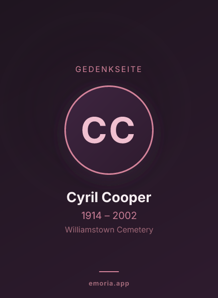 Gedenkportrait von Cyril Cooper